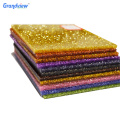 3mm Glitter  Pink color Acrylic Sheets For Artwork Processing decorate